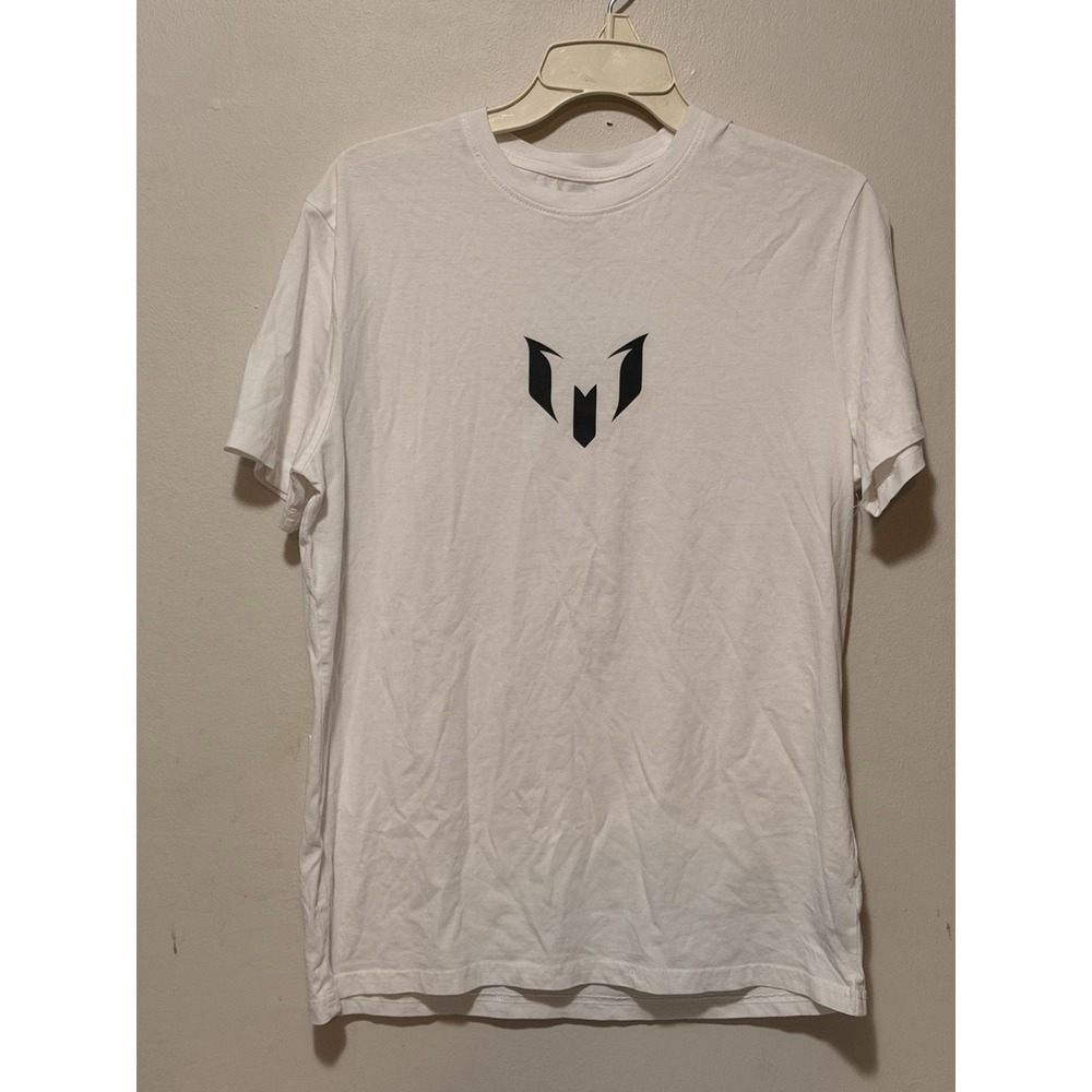 Messi Men Crew Neck Short Sleeves Brand Logo T-shirt, Bright White